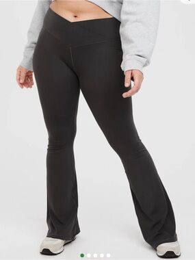 aerie Charcoal High-Waist Flare Leggings XS Short